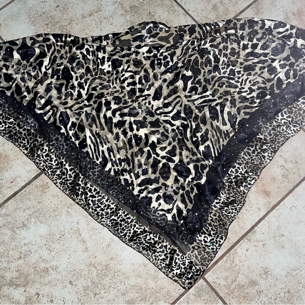 Sheer sparkly cheeta fashion poncho